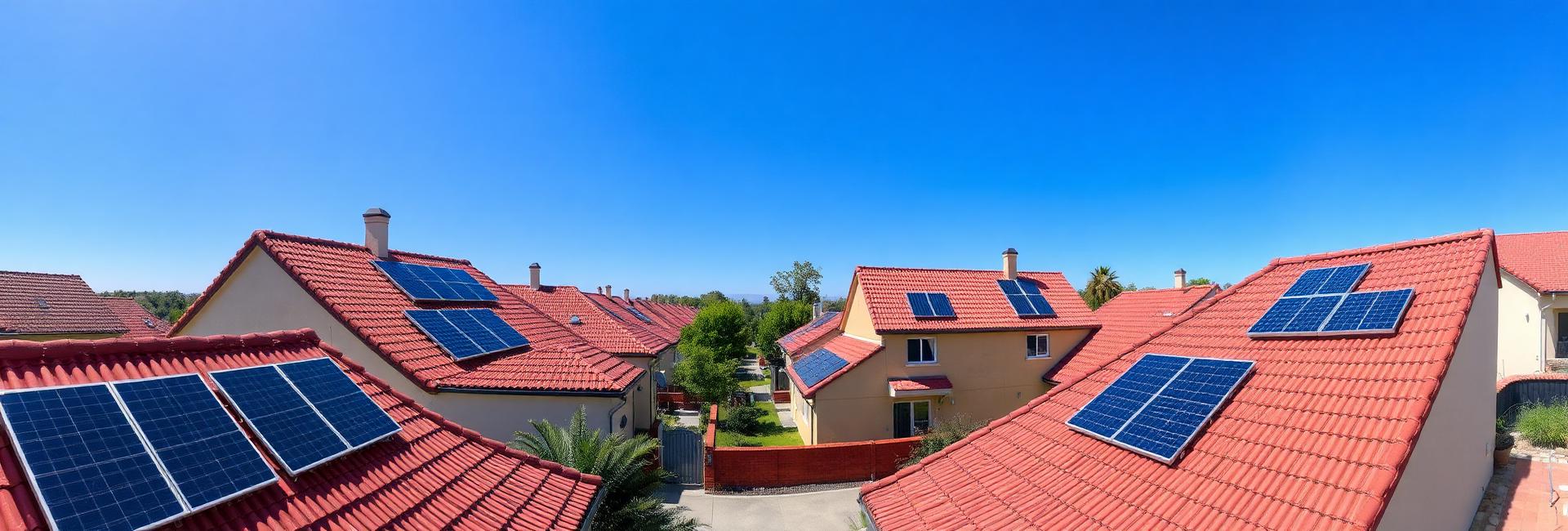 Solar PV installation on a residential roof
