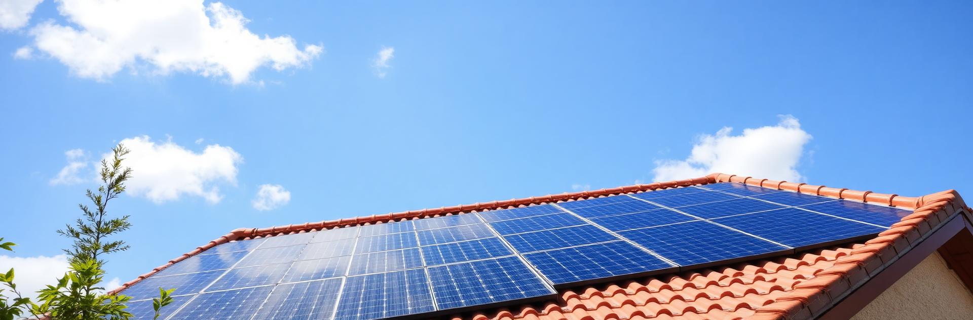 Solar panels on a residential roof